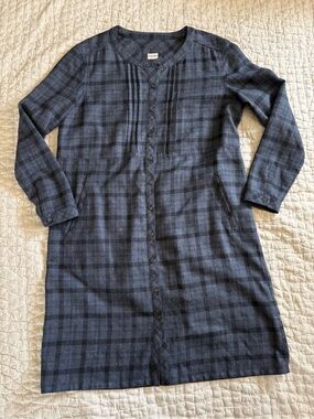 Poetry Brand Blue Plaid Shirt Dress